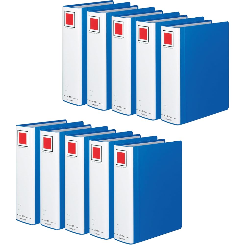 KOKUYO TUBE FILE ECO TWIN R A4 70mm DOUBLE HOLE 2 HOLE BLUE 10 BOOK SET F-RT670BX10