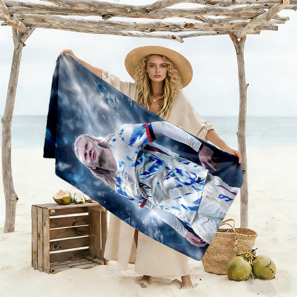 Haaland Manchester City Beach Towel Super Soft & Absorbent Comfortable Lightweight Portable for Swimming,Beach,Camping, Travel, Beach Accessories,Gym