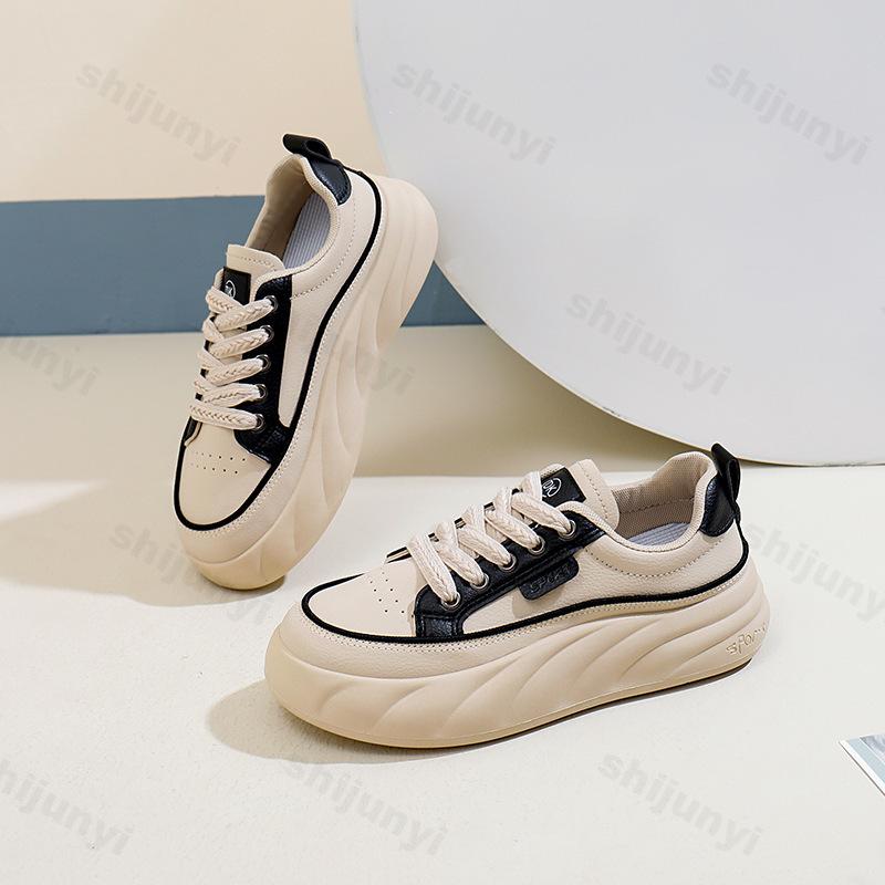 Fashion New PU Leather Casual Shots for Woman Vulcanize Sneakers Breathable Sport Walking Running Women Platform Shoes Zapatos De Mujer