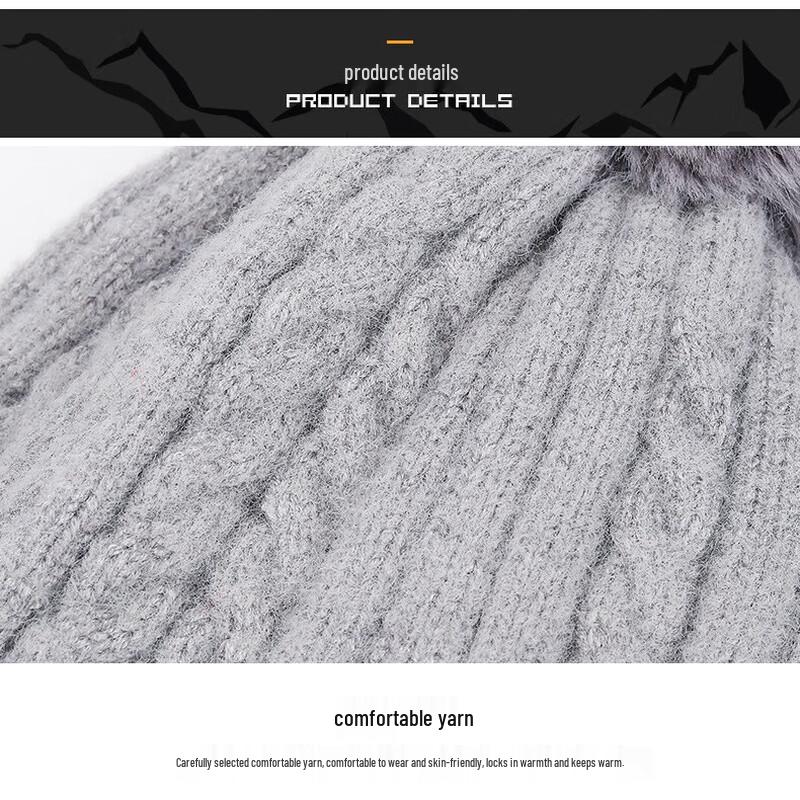 Women's Winter Cashmere Knit Pom-Pom Beanie