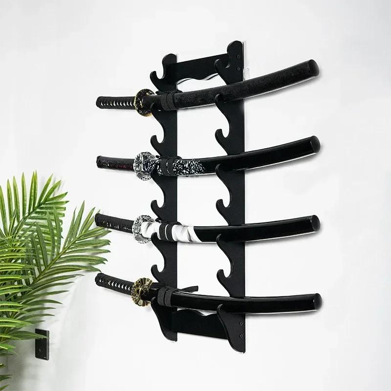 Nástěnný držák na katanu Dřevěný stojan na meč Rapír Šavle Stojan na vystavení Japonská katana Úložné police na deštníky Organizér