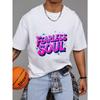 Weißes T-Shirt Fearless Soul Grafikdruck Freizeitkleidung für Männer und Frauen Streetwear Fashion Statement Top