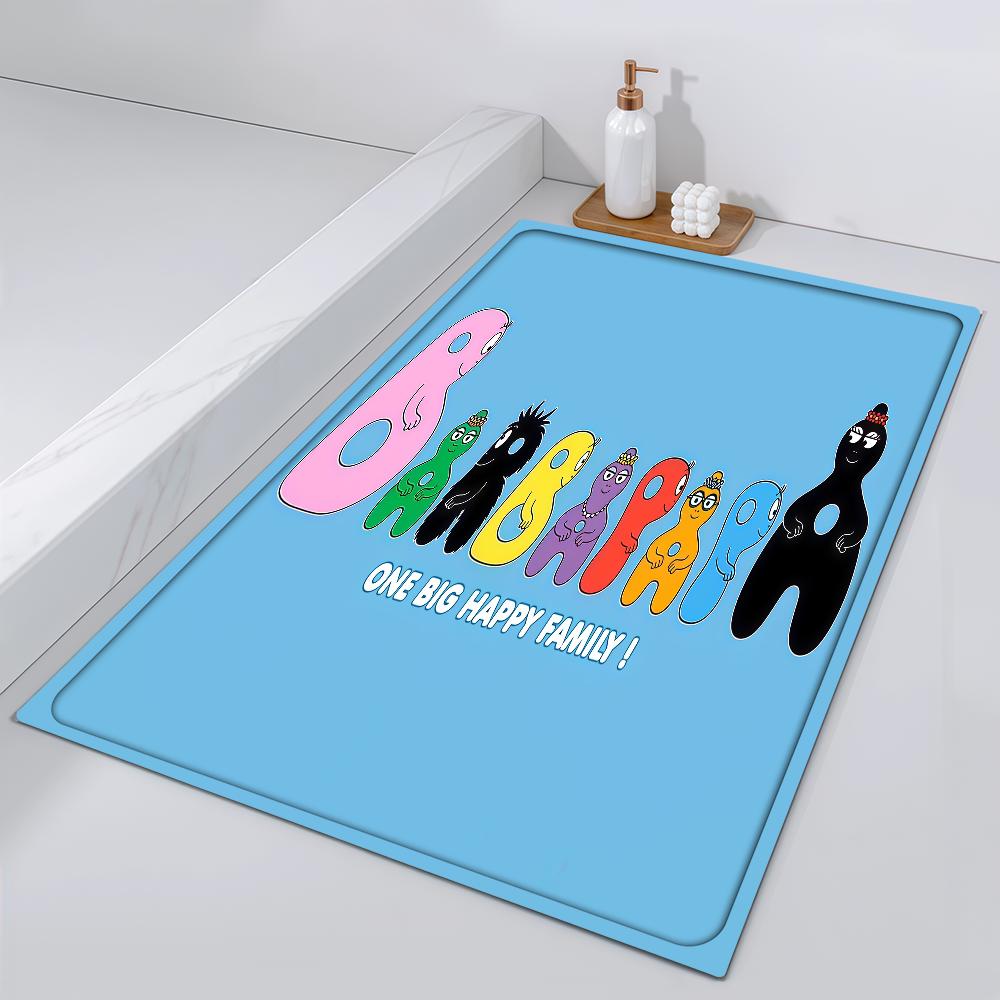 Door Mat Bedside Entrance Bath Floor B-Barbapapa Decoration Corridor Cartoon Door Mat Carpet Living Room Cute Balcony