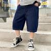 Summer Boys Casual Denim Shorts Fashion Solid Color Thin Loose Jeans Pants for 3-12 Years Kids Children Cotton Trousers