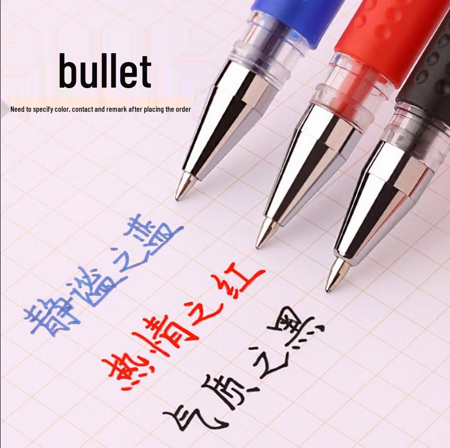 0.5mm Black Bullet Tip Water-Based Neutral Pen for Students and Office Use