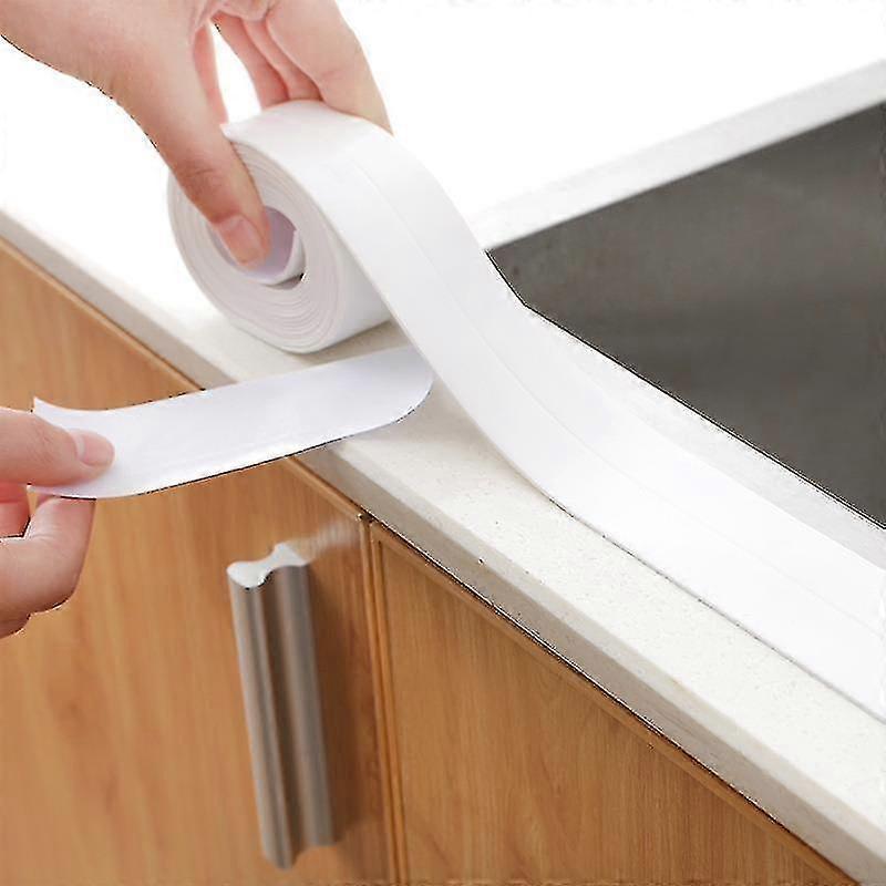 10 Feet Bathroom Shower Sink Tub Seal Tape White Pvc Self-adhesive Waterproof Wall Sticker For Bathroom Kitchen