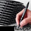 Double Tip Art Black Blue Ink Permanent Paint Marker Pen for Plastic Wood Stone Metal Glass Doodling Marking Graffiti