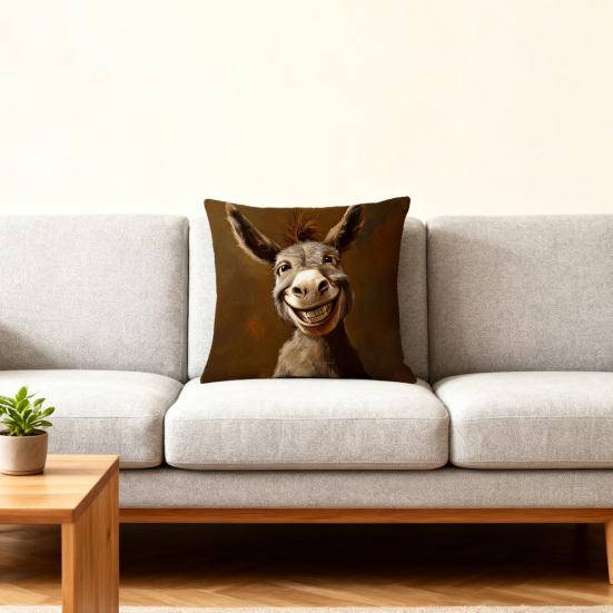 Yousheng Pillowcase Donkey Print Easy-Care Design Soft Breathable Pillow Cover Sofa Bedroom Patio Home Decor