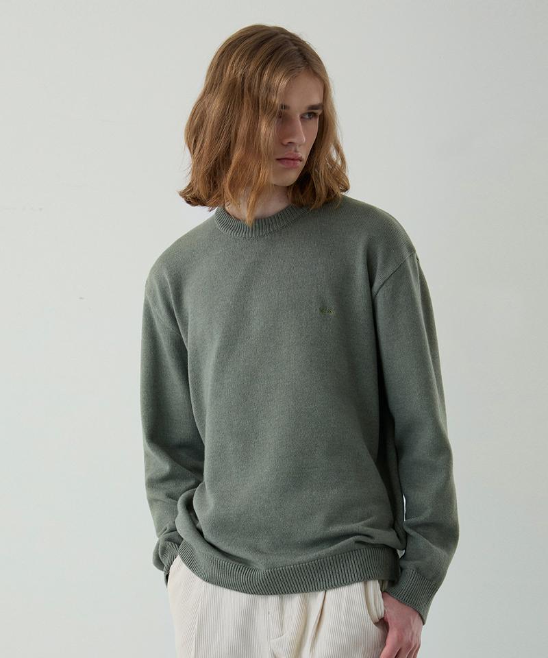NODU Maple Basic Round Knit [Khaki]