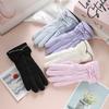 Warm Gloves for Women Outdoor Riding and Driving Touch Screen Skin Feeling Plus Velvet Thickened Windproof Cold Autumn and Winter Gloves