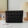 Trendy Women's Solid Color Pleated Makeup Clutch: Versatile, Fashionable, Stylish Plaid Bag