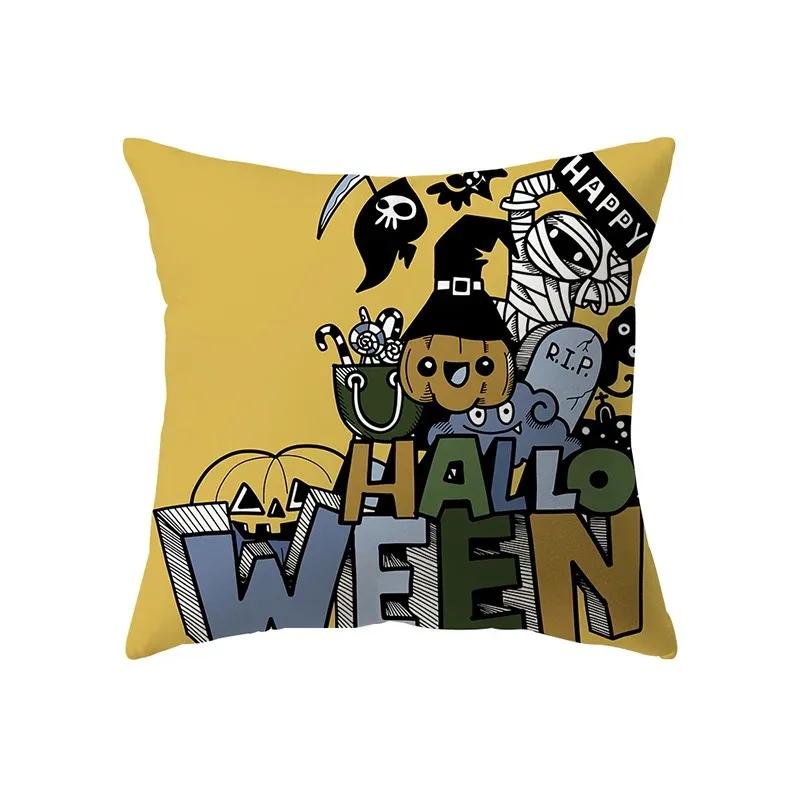 Motyw Halloween Czaszka Dynia Lampion Wzór Poszewka na Poduszkę Pokój Dzienny Biuro Poszewka na Poduszkę Sofa Samochód