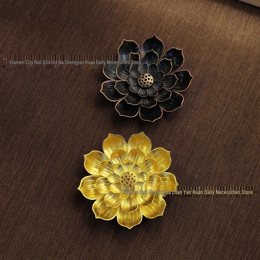 Lotus Alloy Multi-Hole Incense Holder and Burner for Aromatherapy