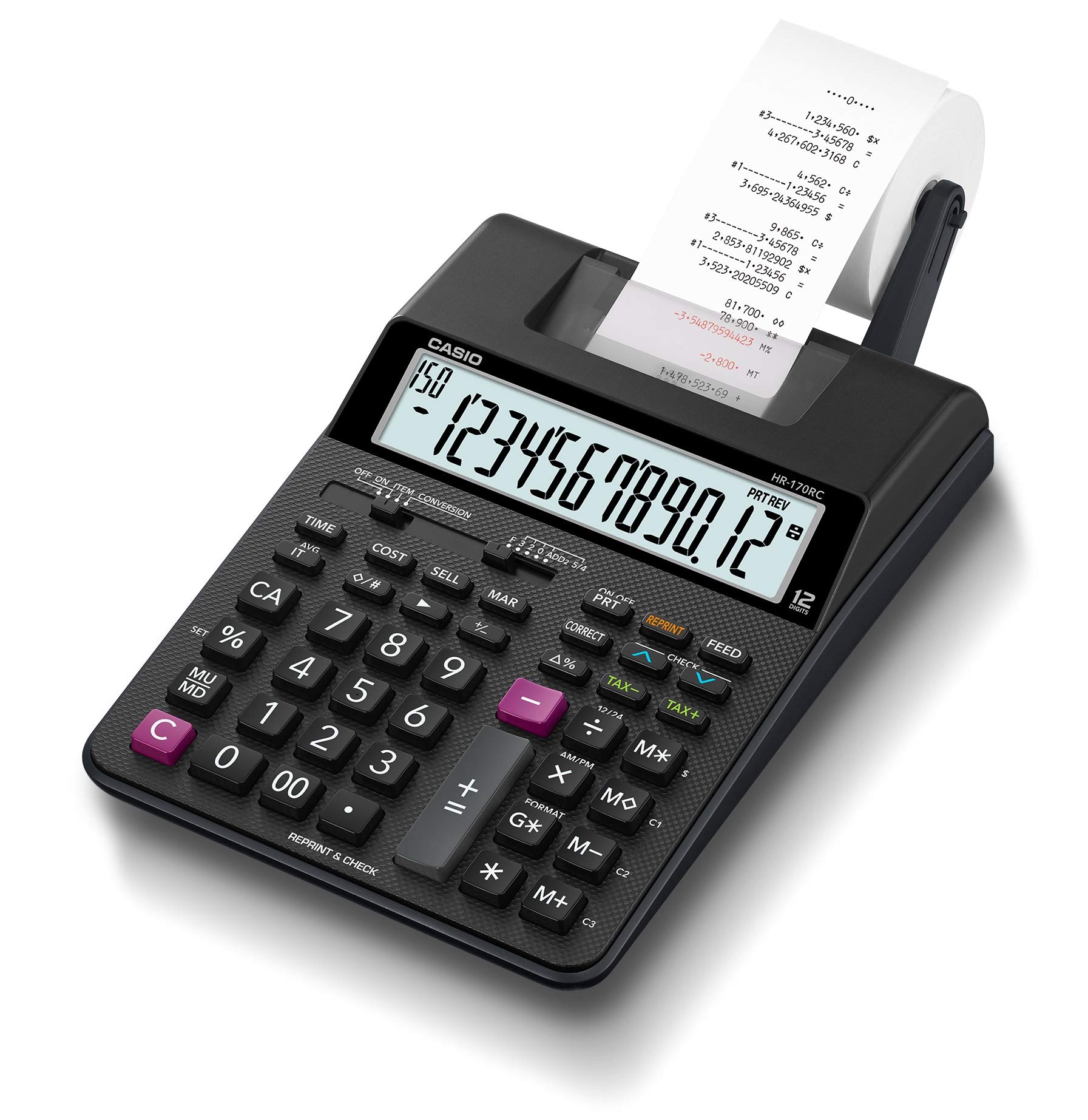 

Casio Printer Calculator Desk Type 12 Digit HR-170RC-BK