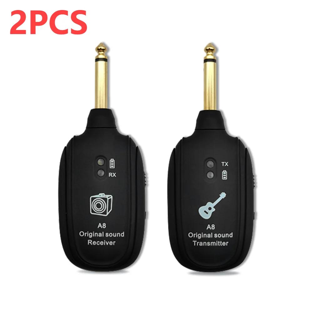10-2PCS A8 UHF Guitar Pickup Audio Transmitter Receiver Guitar Wireless System Transmitter Receiver for Electric Guitar Violin