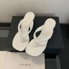 2025 Spring/Summer New Fashionable and Versatile Square Head Slope Heel Flip Flops Sandals Half Dragged Women