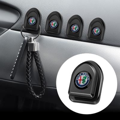 Mini Metalowy Haczyk do Wnętrza Samochodu Naklejka z Logo Samochodu Dowolne Mocowanie do Przechowywania Dla Giulietta Mito 159 Giulia Stelvio 156 147