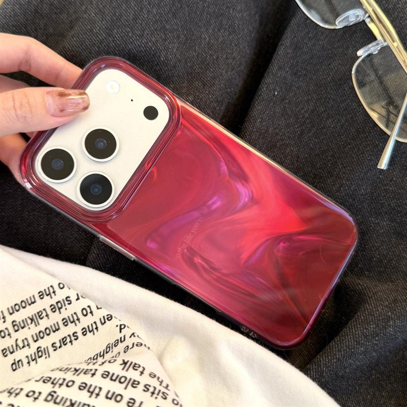 Drop-Proof Double Layer Burgundy Gradient Case for iPhone 14/13 and Apple 17/16/15 Pro Max