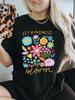 Let Kindness Flourish TShirt Be Kind Vintage Flower Tee WomenS Aesthetic Floral Printed Summer Casual Women  Size Clothing