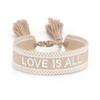 Handmade European Style Embroidered Love Bracelet with Tassels for Girls