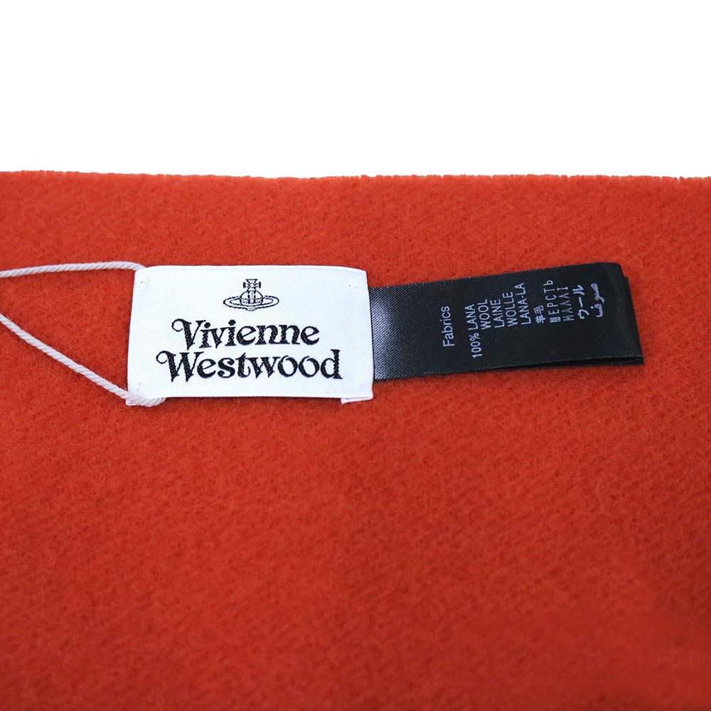 VIVIENNE WESTWOOD Apparel 81030007 W00Q7 Terracotta Basic Embroidered Logo Fringe Scarf (Scarf) Women's [Brand] [Used]