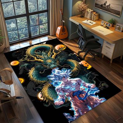 Dragon Ball Goku Anime Teppich Großer Teppich Rutschfeste Waschbare Fußmatte Gamer Zimmer Schlafzimmer Heimdekoration -QJY