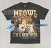 Meowl Ich bin eine neue Seele T-Shirt Lustiges Meme Katze Eule Gehirnfäule Grafik Unisex Shirt