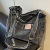 New denim shoulder bag fashionable and versatile simple shoulder bag messenger bag student school bag