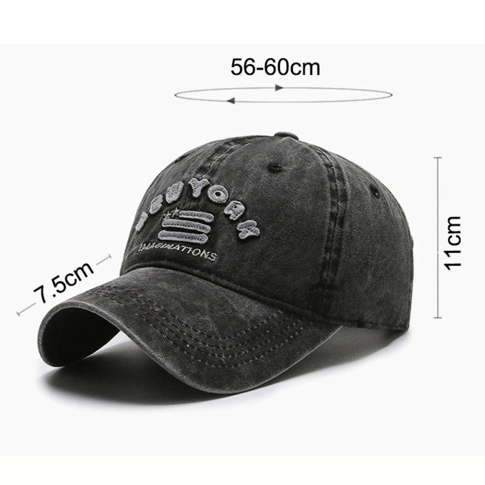Vintage Letter NEW YORK Embroidery Baseball Cap Visor Washed Cotton Peaked Cap Adjustable Baseball Hats For Man Women