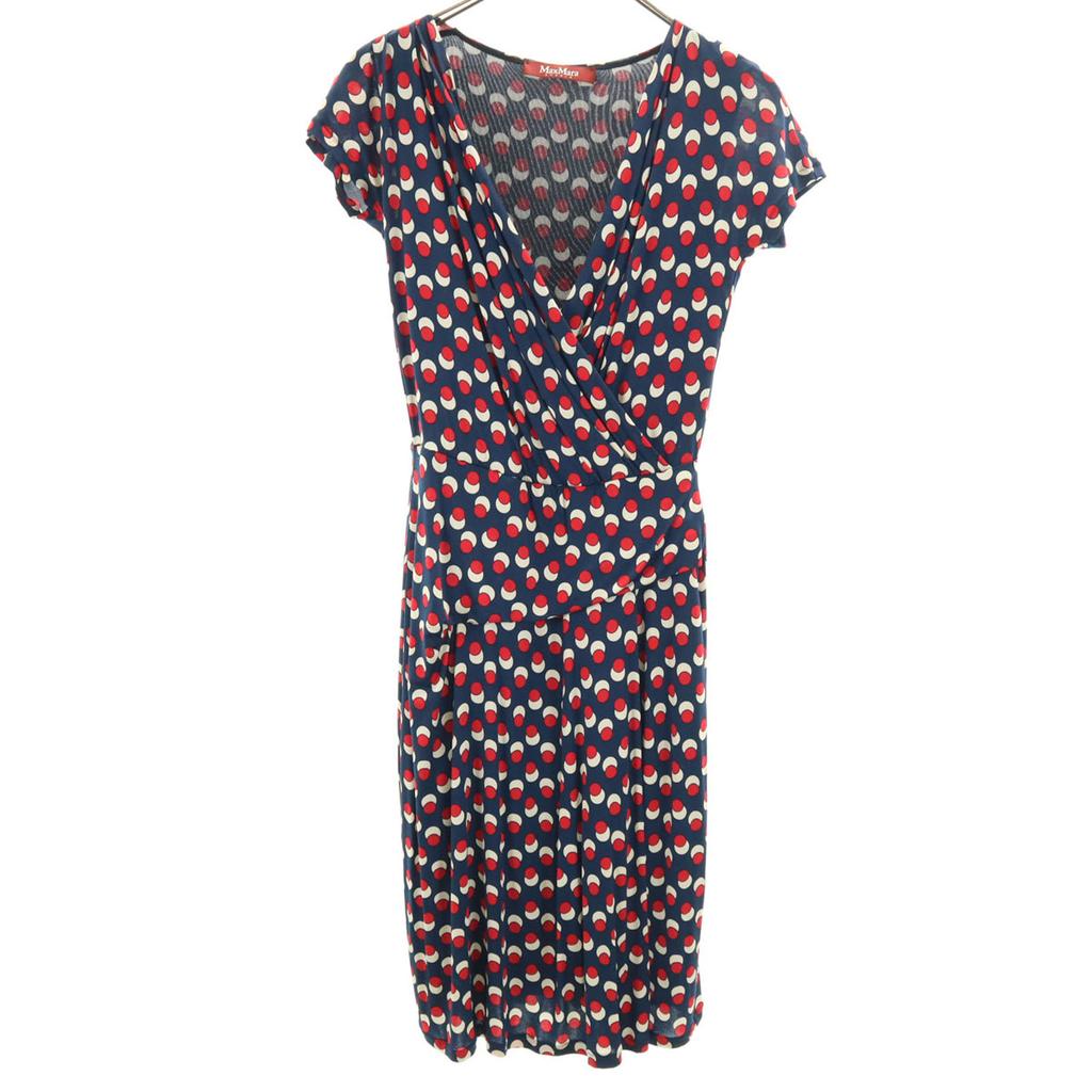 MAX MARA Overall handle French sleeve Knee-length dress S Navy Women Used