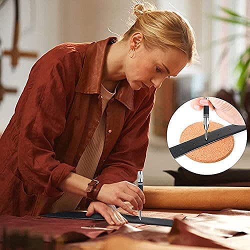 CHENSS Automatic Center Punch, High-Speed ??Steel, No Hammer Required, for Use with Electric Drills, for Drilling Pilot Holes In Metal, Wood, and Plas