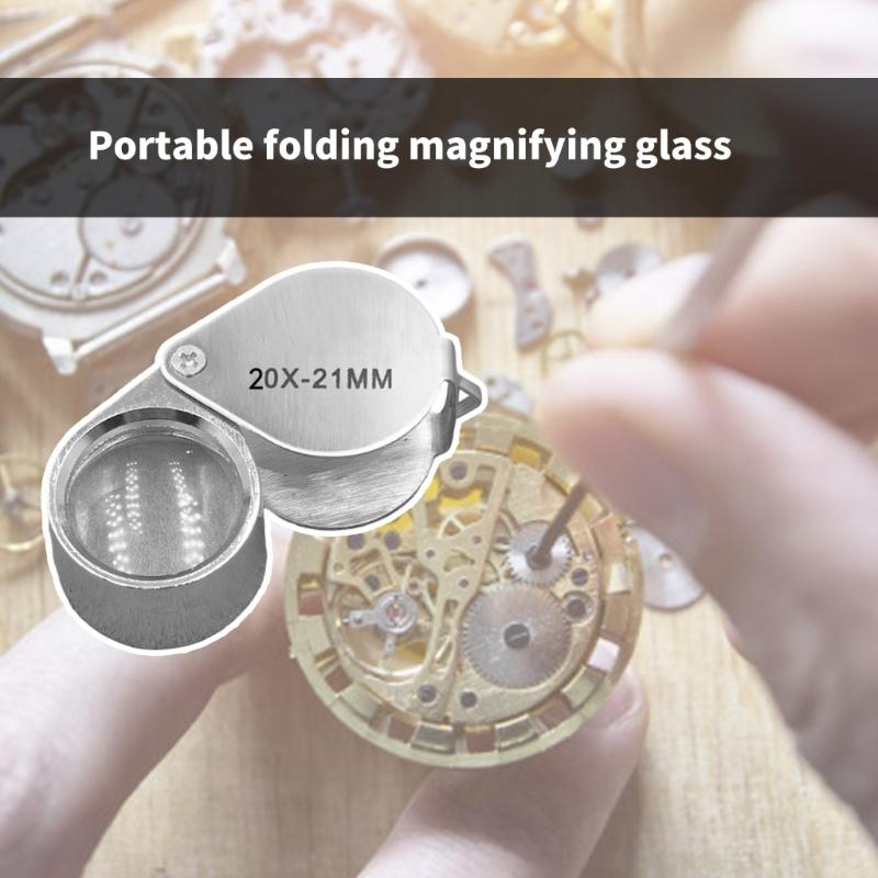 10X-20X-30X-40X Schmucklupe Vergrößerungsglas Mit Optischer Glaslinse Metallgehäuse Faltbares Design Für Edelstein Münz Briefmarken Inspektion
