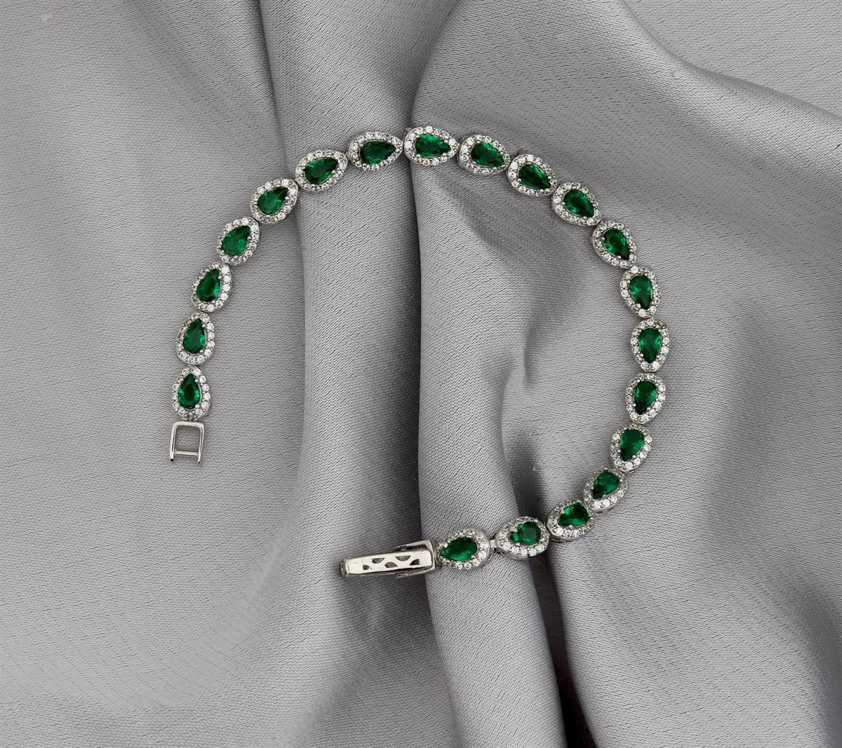 

Теннисный браслет из стерлингового серебра 925 пробы, серебряный женский браслет из нефритового камня, женский браслет, турецкие украшения 16 серебряный