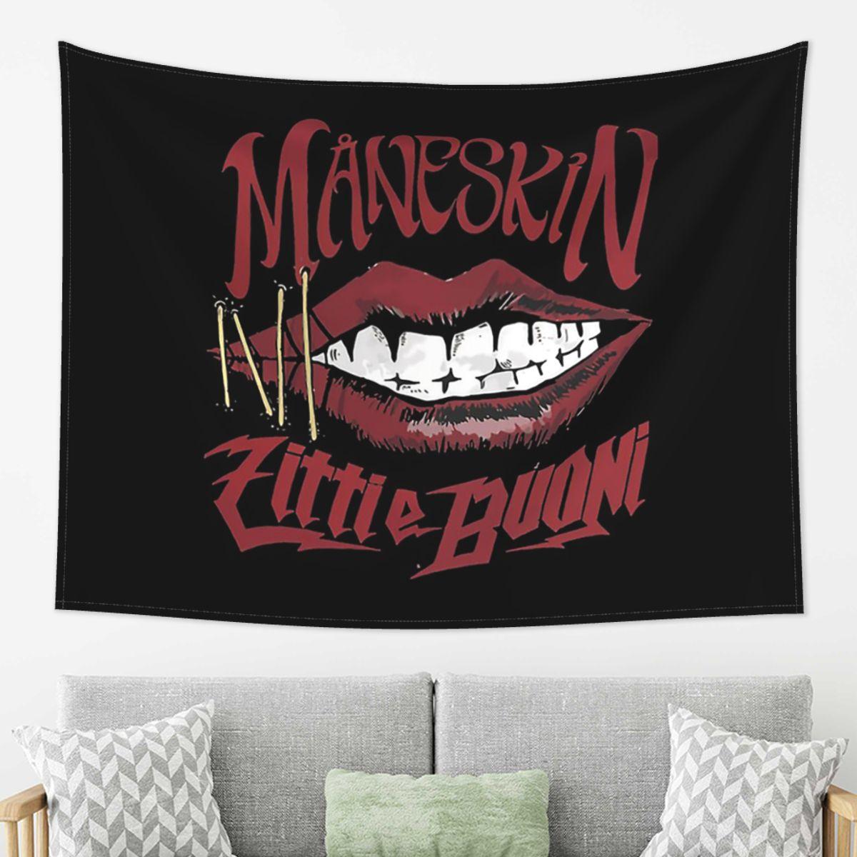 

Vintage Maneskin Rock Band Tapestry Decor Art Aesthetic Tapestries for Living Room Bedroom Home Wall Cloth Wall Hanging 74x94cm(29x37in)