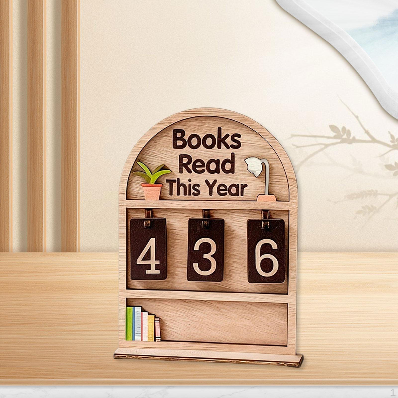 

Book Counter (reading This Year), Reading , Premium, Challenge Counter, Ornament Wood Color