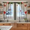 Christmas Decorative Printed Curtains Decor Design Polyester Suitable Small Windows Kitchen Bedroom Dining Room Easy Install Decoration Holiday Themed