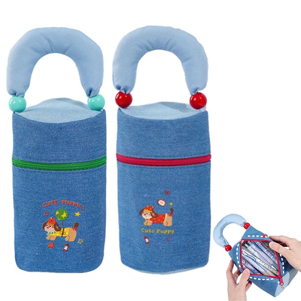 Puppy Pattern Pencil Storage Bag INS Makeup Brush Storage Bucket  School Office Supplies