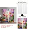 2 Pcs Colorful narcissus print curtains,suitable for bedroom,living room kitchen decoration,home decoration,window decoration