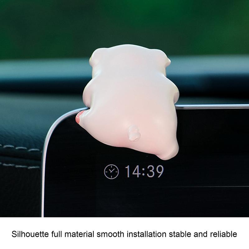 Creative Style Animal Figurines Dashboard Ornament 6 PCS Resin Cartoon Ornaments Cute Car Decor Accessories for the Car