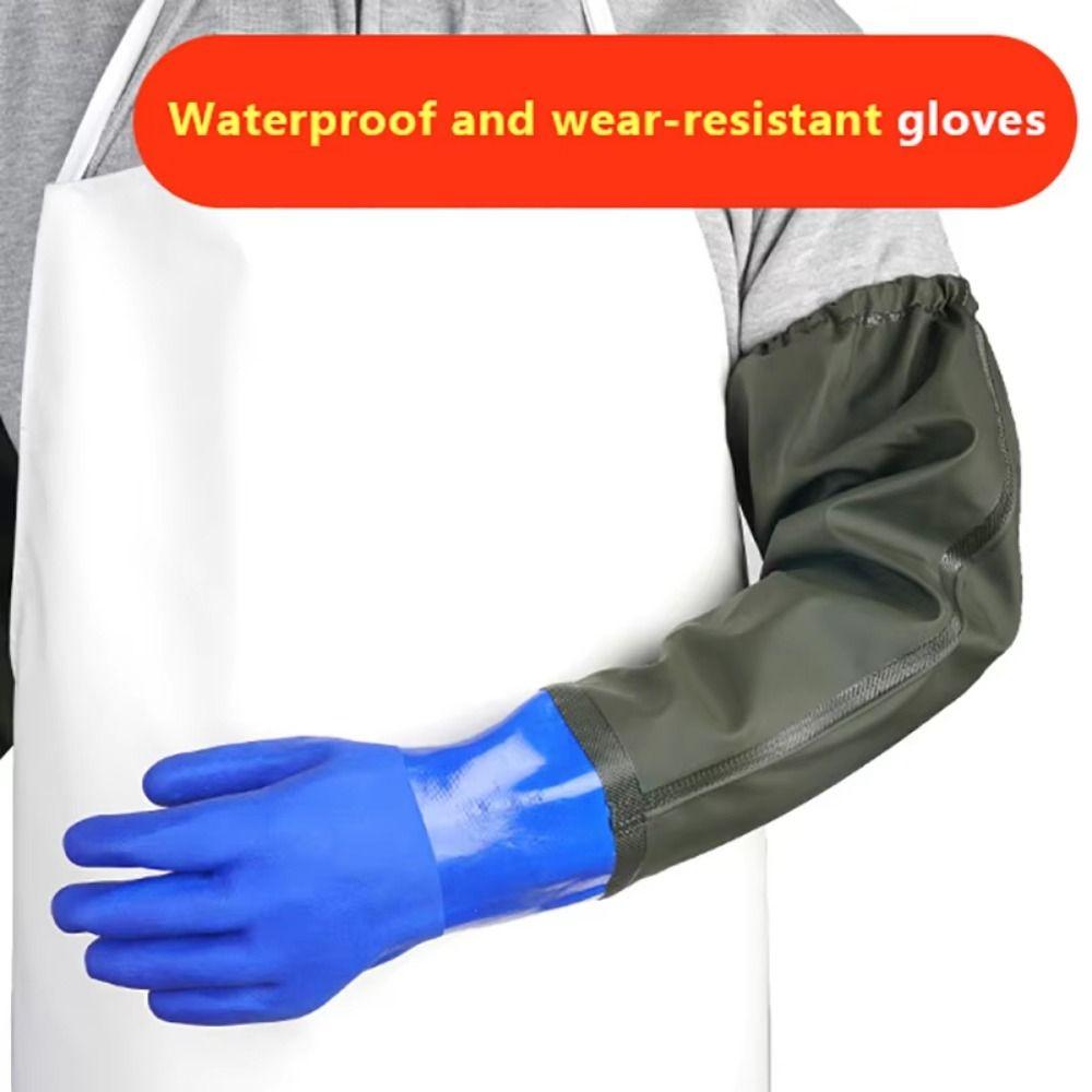 Non-Slip Rubber Work Gloves 70cm Drain Cleaning Gloves Long Rubber Gloves  Drain Cleaning