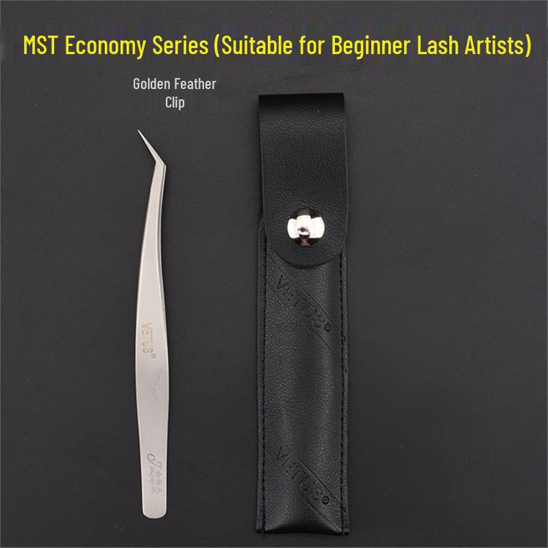 VETUS High-Precision Dolphin Golden Feather Eyelash Tweezers - Camellia Blooming Style Standard