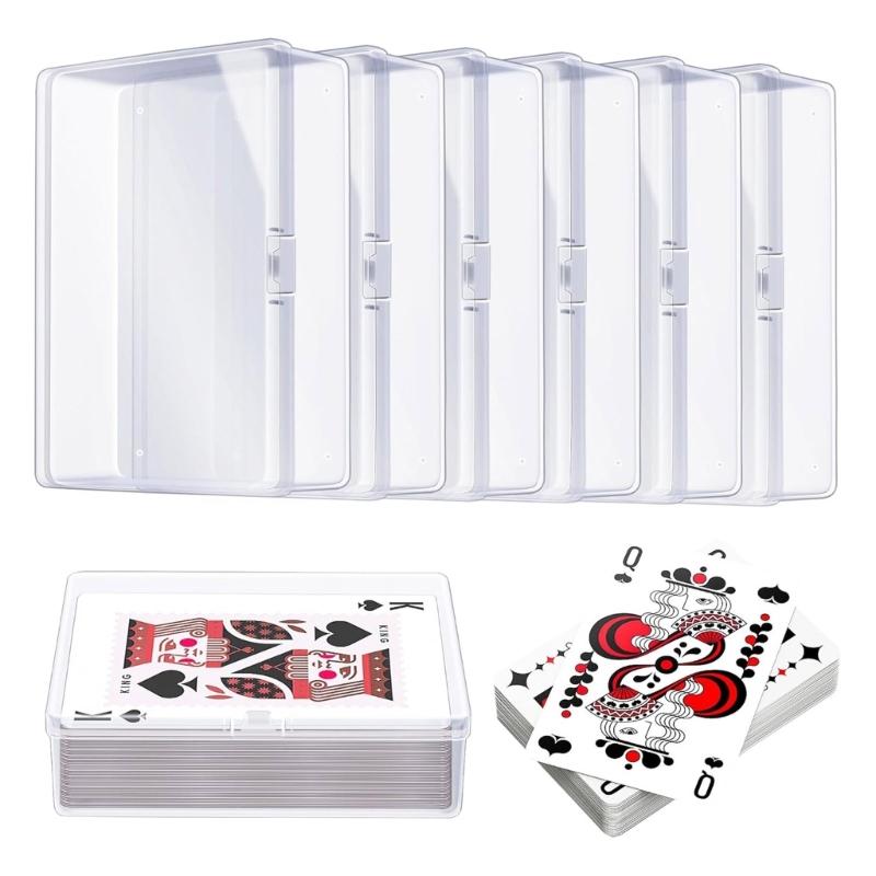 4Pcs Clear Plastic Card Holder Boxes Playing Game Card Storage Box Containers for Banks, Business, Game Easy to Use