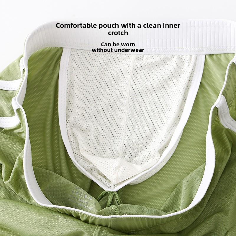 Men's Summer Ice Silk Ultra Thin Mesh Sports Loose Home Underwear