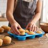 12-Cavity Round Silicone for Baking - Nonstick Flexible Muffin Pan