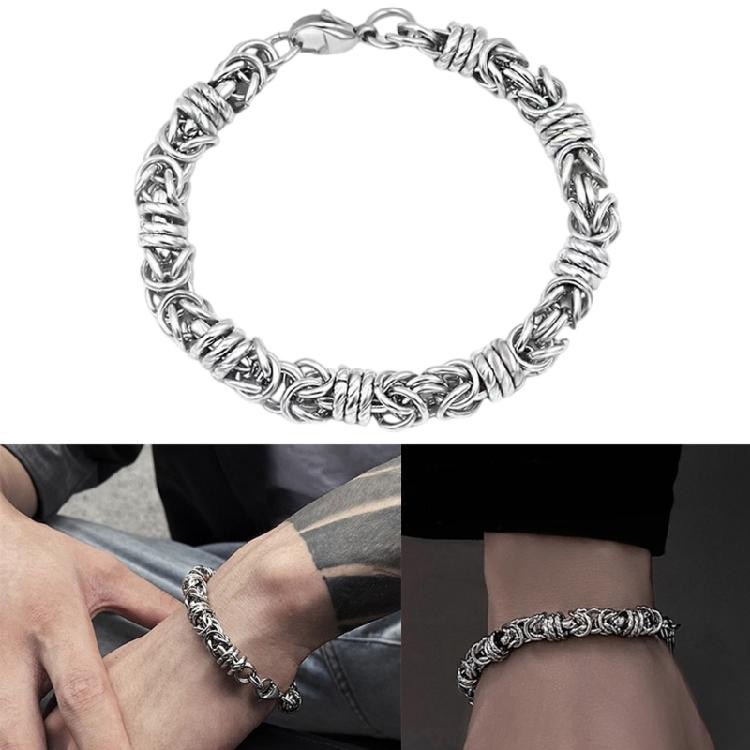 Elegantes Edelstahlarmband mit besonderem handgefertigtem Anhänger Vintage Armschmuck Modisches Armband für Herren