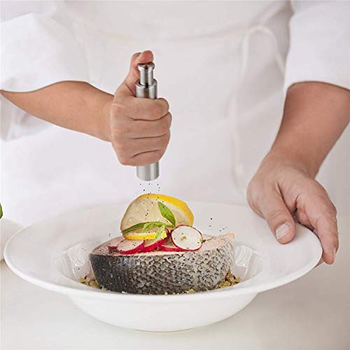 Salt and Pepper Mill Set, Stainless Steel Salt and Pepper Mill, Durable, One-Hand Operation, Salt and Pepper Mill, 2-Pack