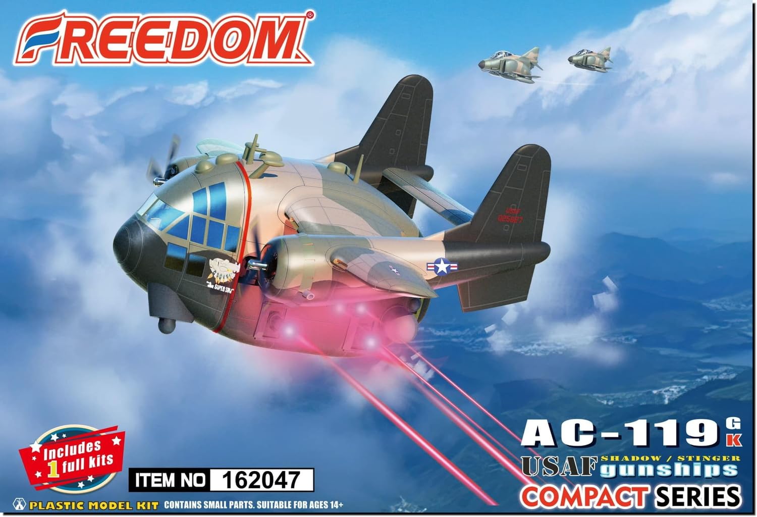 Freedom Model Kits Compact Series Gunship Vietnam Plastic Model Kit FRE162047 AC-119G/K Shadow/Stinger (Airplane)