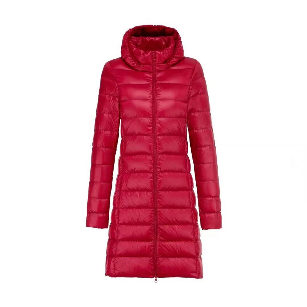 Autumn and Winter New Light Down Jacket Women's Medium and Long Light Jacket Removal Cap