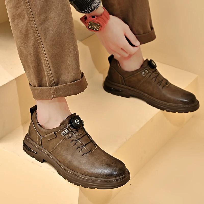 Vår Herr PU Läder Casual Skor Lyxmärke Mjuka Sneakers Andningsbara Mockasiner Herr Promenad Körskor Business Oxfords