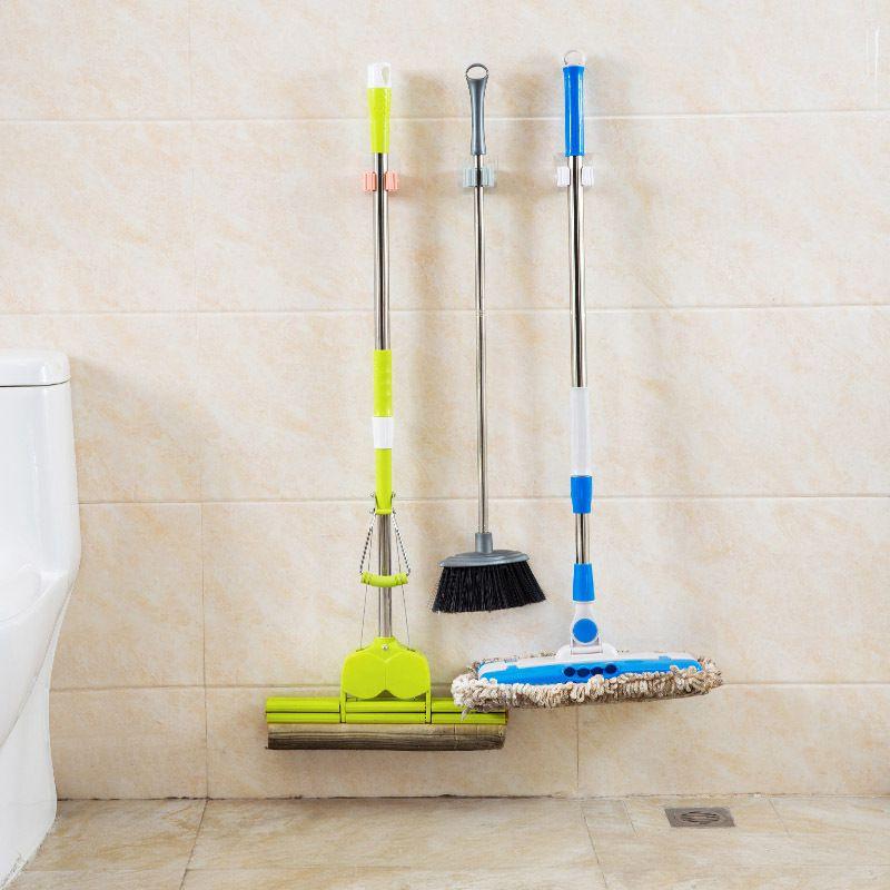 Versatile Wall Mounted Mop Organizer Holder With Durable Non-slip Design For Efficient Storage